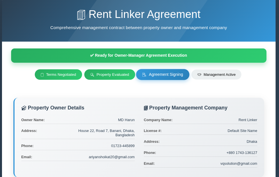 Owner Account Create